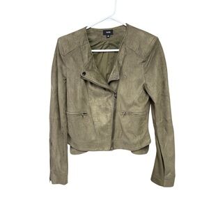 Fate  Olive Moto Jacket size small silver hardware EUC
